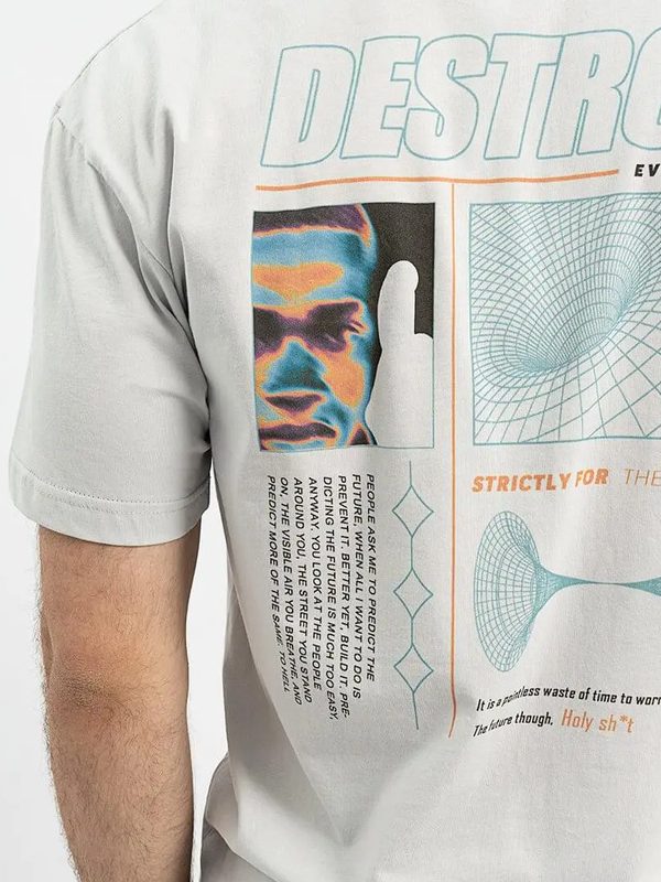 T-SHIRT FUTURE DESTROY-ΓΚΡΙ ΑΝΟΙΧΤΟ DES23FO4
