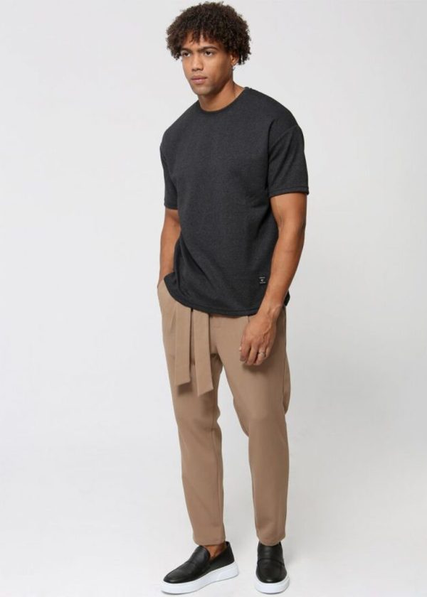 T-SHIRT LETTO TRESOR ΓΚΡΙ ΑΝΘΡΑΚΙ 205060